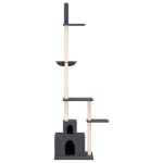 vidaXL Ansamblu pisici podea până la tavan, gri închis, 250,5-276,5 cm vidaXL Ansamblu pisici podea până la tavan, gri închis, 250,5-276,5 cm
