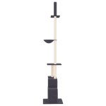 vidaXL Ansamblu pisici podea până la tavan, gri închis, 250,5-276,5 cm vidaXL Ansamblu pisici podea până la tavan, gri închis, 250,5-276,5 cm