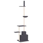 vidaXL Ansamblu pisici podea până la tavan, gri închis, 250,5-276,5 cm vidaXL Ansamblu pisici podea până la tavan, gri închis, 250,5-276,5 cm