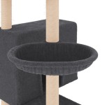 vidaXL Ansamblu de pisici, stâlpi din funie sisal, gri închis, 143 cm