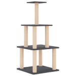 vidaXL Ansamblu pisici, stâlpi din funie sisal, gri închis, 111 cm vidaXL Ansamblu pisici, stâlpi din funie sisal, gri închis, 111 cm