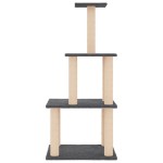 vidaXL Ansamblu pisici, stâlpi din funie sisal, gri închis, 111 cm vidaXL Ansamblu pisici, stâlpi din funie sisal, gri închis, 111 cm