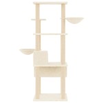 vidaXL Ansamblu de pisici cu stâlpi din funie de sisal, crem, 141 cm vidaXL Ansamblu de pisici cu stâlpi din funie de sisal, crem, 141 cm