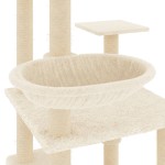 vidaXL Ansamblu de pisici cu stâlpi din funie de sisal, crem, 141 cm vidaXL Ansamblu de pisici cu stâlpi din funie de sisal, crem, 141 cm