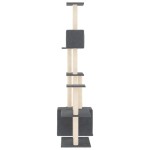 vidaXL Ansamblu de pisici, stâlpi din funie sisal, gri închis, 180 cm vidaXL Ansamblu de pisici, stâlpi din funie sisal, gri închis, 180 cm