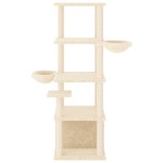 vidaXL Ansamblu de pisici cu stâlpi din funie de sisal, crem, 147 cm vidaXL Ansamblu de pisici cu stâlpi din funie de sisal, crem, 147 cm