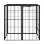 vidaXL Padoc pentru câini cu 6 panouri, negru, 50x100 cm, oțel