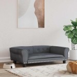 vidaXL Pat de câini, gri închis, 95x55x30 cm, catifea vidaXL Pat de câini, gri închis, 95x55x30 cm, catifea