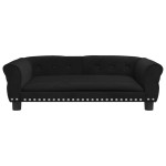 vidaXL Pat de câini, negru, 95x55x30 cm, catifea