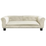 vidaXL Pat de câini, crem, 95x55x30 cm, catifea vidaXL Pat de câini, crem, 95x55x30 cm, catifea