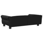 vidaXL Pat de câini, negru, 95x55x30 cm, piele ecologică