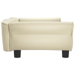 vidaXL Pat de câini, crem, 95x55x30 cm, piele ecologică vidaXL Pat de câini, crem, 95x55x30 cm, piele ecologică