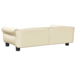 vidaXL Pat de câini, crem, 95x55x30 cm, piele ecologică vidaXL Pat de câini, crem, 95x55x30 cm, piele ecologică