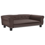 vidaXL Pat de câini, maro, 95x55x30 cm, piele ecologică vidaXL Pat de câini, maro, 95x55x30 cm, piele ecologică
