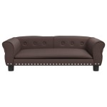 vidaXL Pat de câini, maro, 95x55x30 cm, piele ecologică vidaXL Pat de câini, maro, 95x55x30 cm, piele ecologică