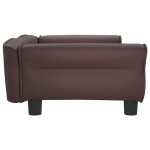 vidaXL Pat de câini, maro, 95x55x30 cm, piele ecologică vidaXL Pat de câini, maro, 95x55x30 cm, piele ecologică