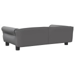 vidaXL Pat de câini, gri, 95x55x30 cm, piele ecologică vidaXL Pat de câini, gri, 95x55x30 cm, piele ecologică