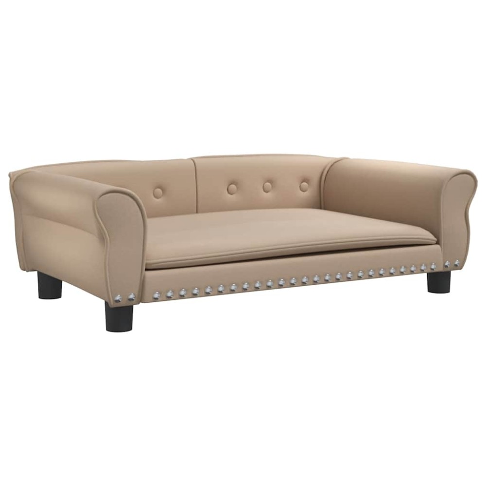 vidaXL Pat de câini, cappuccino, 95x55x30 cm, piele ecologică