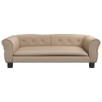 vidaXL Pat de câini, cappuccino, 95x55x30 cm, piele ecologică