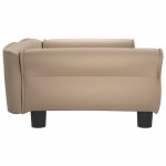 vidaXL Pat de câini, cappuccino, 95x55x30 cm, piele ecologică