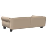 vidaXL Pat de câini, cappuccino, 95x55x30 cm, piele ecologică