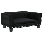 vidaXL Pat de câini, negru, 70x45x30 cm, piele ecologică vidaXL Pat de câini, negru, 70x45x30 cm, piele ecologică