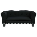 vidaXL Pat de câini, negru, 70x45x30 cm, piele ecologică vidaXL Pat de câini, negru, 70x45x30 cm, piele ecologică