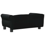vidaXL Pat de câini, negru, 70x45x30 cm, piele ecologică vidaXL Pat de câini, negru, 70x45x30 cm, piele ecologică