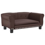 vidaXL Pat de câini, maro, 70x45x30 cm, piele ecologică vidaXL Pat de câini, maro, 70x45x30 cm, piele ecologică