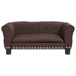 vidaXL Pat de câini, maro, 70x45x30 cm, piele ecologică vidaXL Pat de câini, maro, 70x45x30 cm, piele ecologică