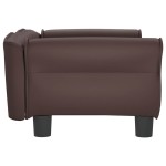 vidaXL Pat de câini, maro, 70x45x30 cm, piele ecologică vidaXL Pat de câini, maro, 70x45x30 cm, piele ecologică