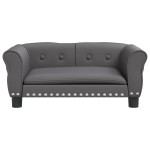 vidaXL Pat de câini, gri, 70x45x30 cm, piele ecologică vidaXL Pat de câini, gri, 70x45x30 cm, piele ecologică