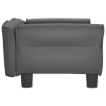 vidaXL Pat de câini, gri, 70x45x30 cm, piele ecologică vidaXL Pat de câini, gri, 70x45x30 cm, piele ecologică
