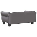 vidaXL Pat de câini, gri, 70x45x30 cm, piele ecologică vidaXL Pat de câini, gri, 70x45x30 cm, piele ecologică