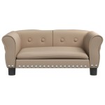 vidaXL Pat de câini, cappuccino, 70x45x30 cm, piele ecologică vidaXL Pat de câini, cappuccino, 70x45x30 cm, piele ecologică