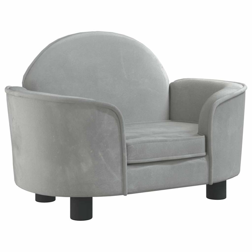 vidaXL Pat de câini, gri deschis, 66x40x45 cm, catifea