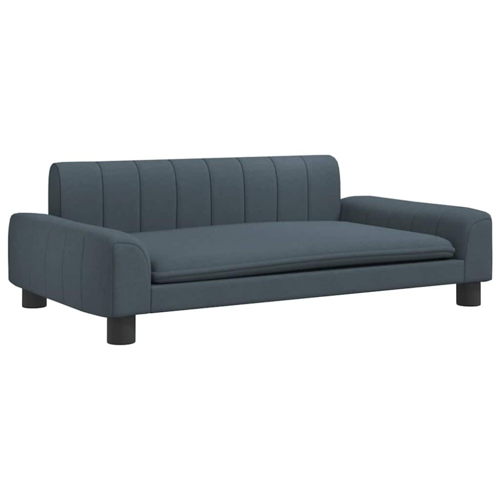 vidaXL Pat de câini, gri închis, 90x53x30 cm, material textil