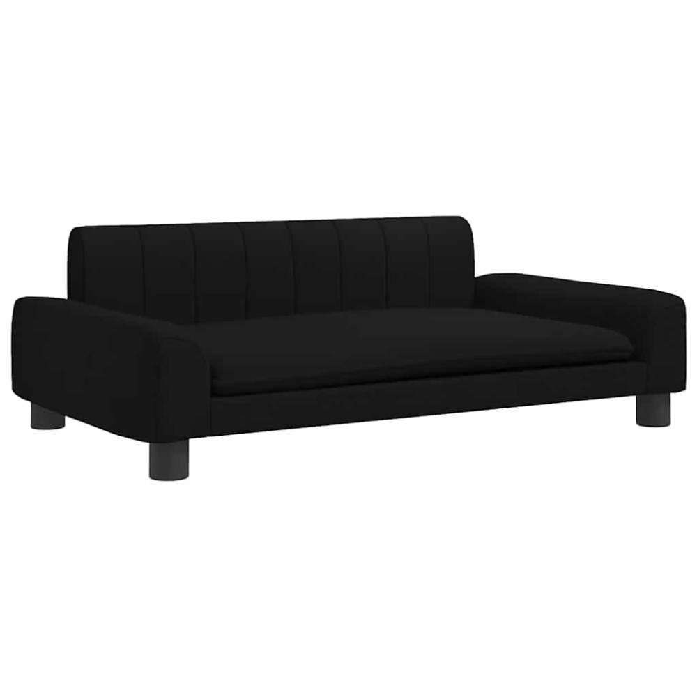 vidaXL Pat de câini, negru, 90x53x30 cm, material textil