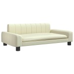 vidaXL Pat de câini, crem, 90x53x30 cm, piele ecologică vidaXL Pat de câini, crem, 90x53x30 cm, piele ecologică