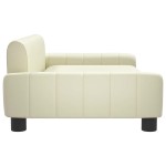 vidaXL Pat de câini, crem, 90x53x30 cm, piele ecologică vidaXL Pat de câini, crem, 90x53x30 cm, piele ecologică