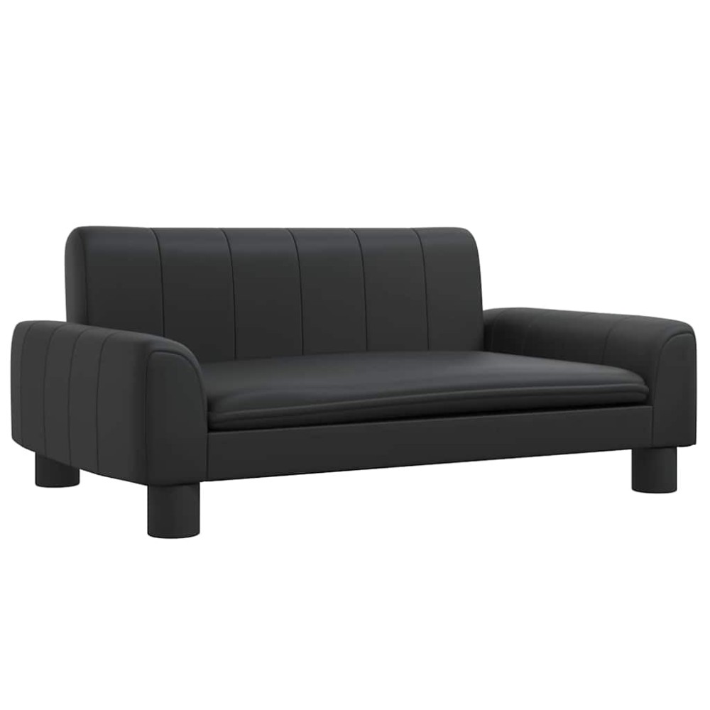 vidaXL Pat de câini, negru, 70x45x30 cm, piele ecologică