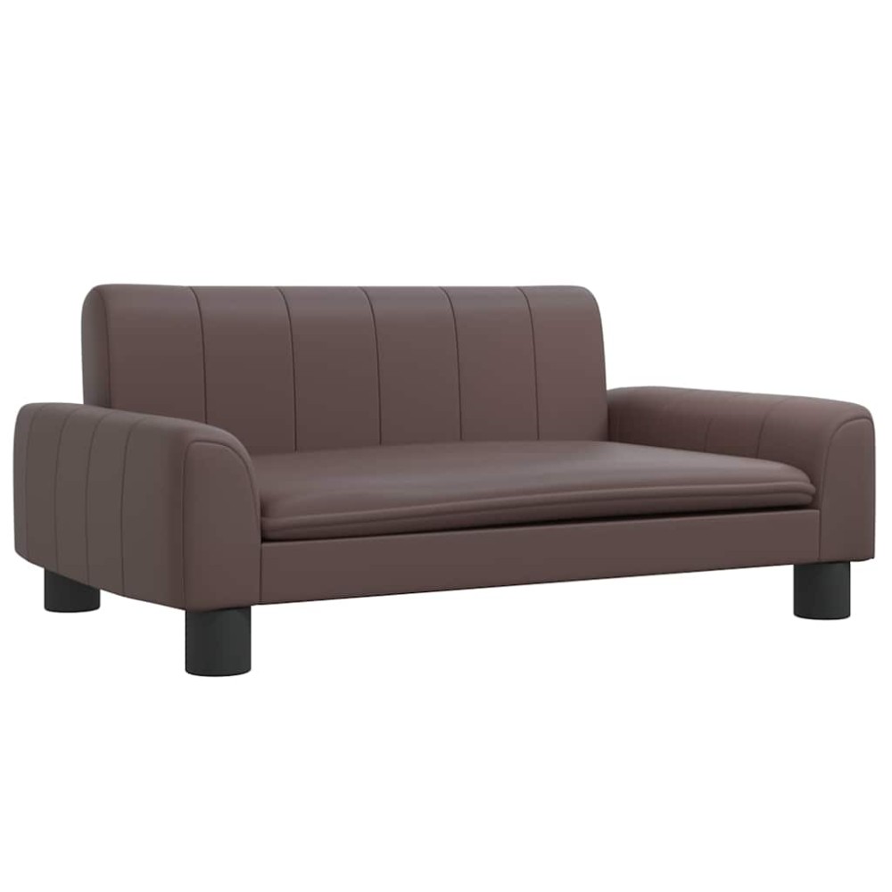 vidaXL Pat de câini, maro, 70x45x30 cm, piele ecologică