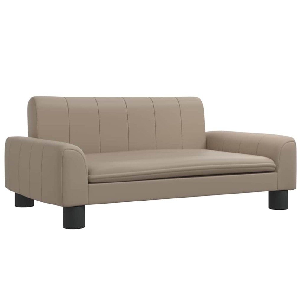 vidaXL Pat de câini, cappuccino, 70x45x30 cm, piele ecologică