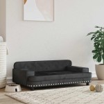 vidaXL Pat de câini, negru, 90x53x30 cm, catifea vidaXL Pat de câini, negru, 90x53x30 cm, catifea