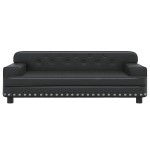 vidaXL Pat de câini, negru, 90x53x30 cm, piele ecologică vidaXL Pat de câini, negru, 90x53x30 cm, piele ecologică