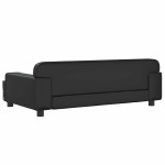 vidaXL Pat de câini, negru, 90x53x30 cm, piele ecologică vidaXL Pat de câini, negru, 90x53x30 cm, piele ecologică