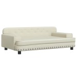 vidaXL Pat de câini, crem, 90x53x30 cm, piele ecologică vidaXL Pat de câini, crem, 90x53x30 cm, piele ecologică