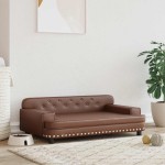 vidaXL Pat de câini, maro, 90x53x30 cm, piele ecologică vidaXL Pat de câini, maro, 90x53x30 cm, piele ecologică