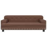 vidaXL Pat de câini, maro, 90x53x30 cm, piele ecologică vidaXL Pat de câini, maro, 90x53x30 cm, piele ecologică