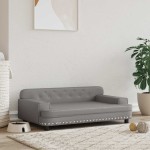 vidaXL Pat de câini, gri, 90x53x30 cm, piele ecologică vidaXL Pat de câini, gri, 90x53x30 cm, piele ecologică